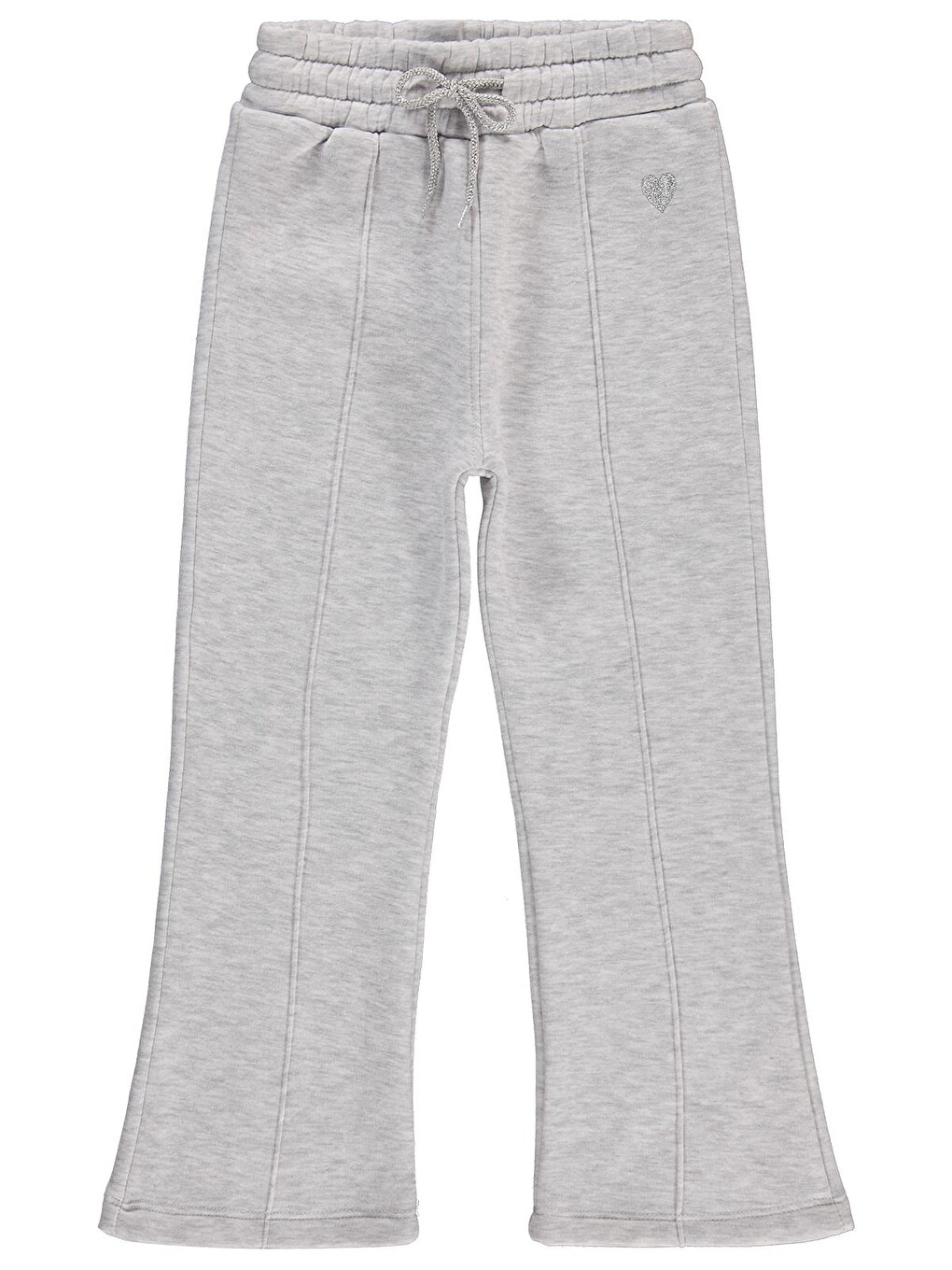 Beyaz Girls Kalp Nakışlı 10-13 Yaş Eşofman Altı - Gri