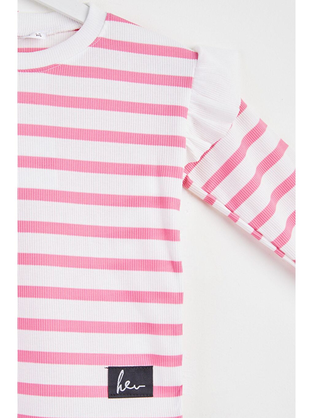 Kız Çocuk Pembe Omuzu Fırfırlı Badi - 25064-1