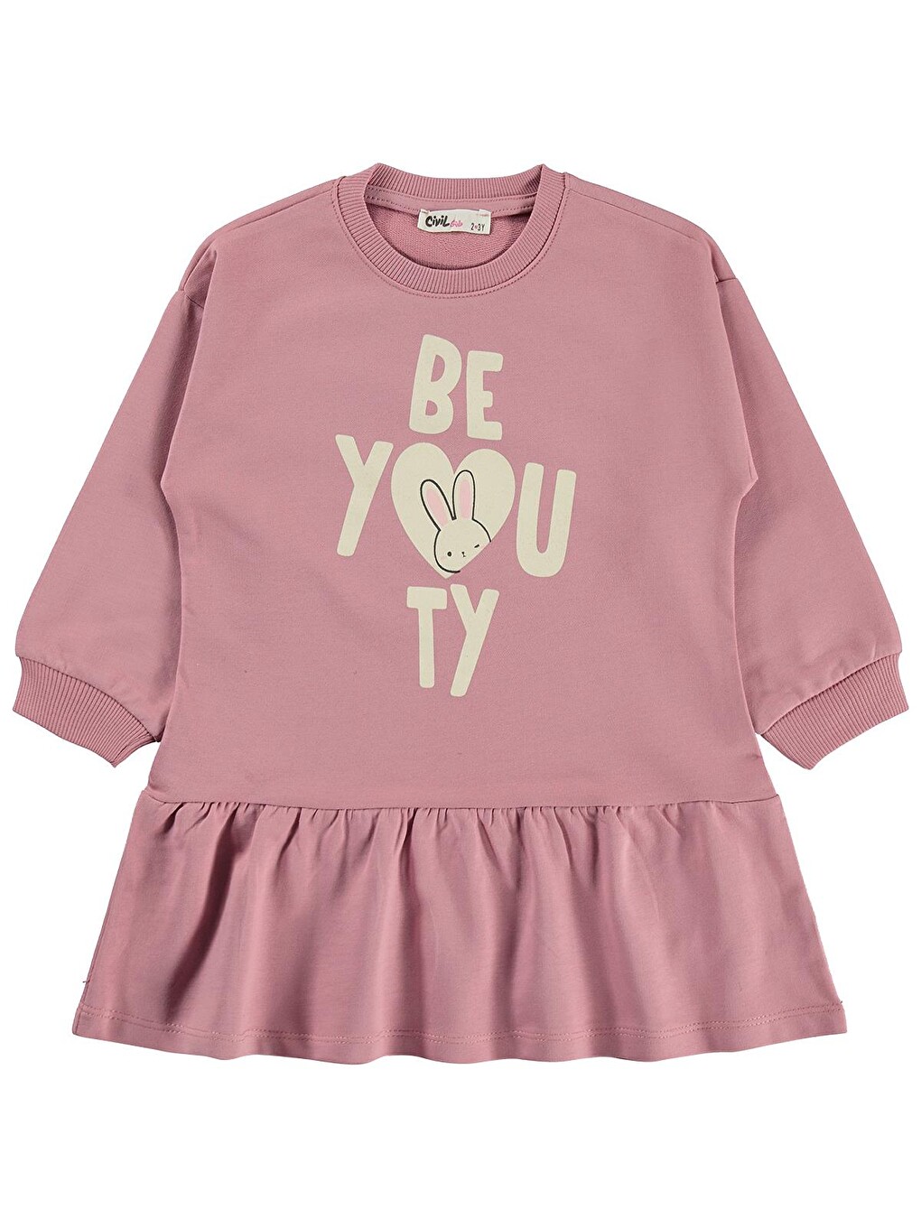 Girls Be You Ty Baskılı 2-5 Yaş Elbise - Pembe