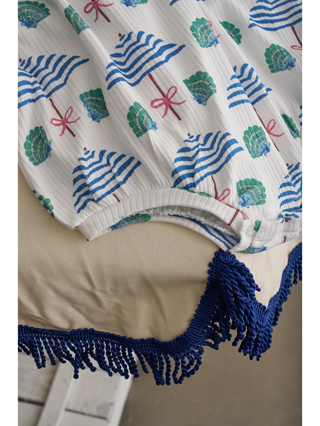 Beyaz Comfy Cubs Serisi Oversize Tulum-4