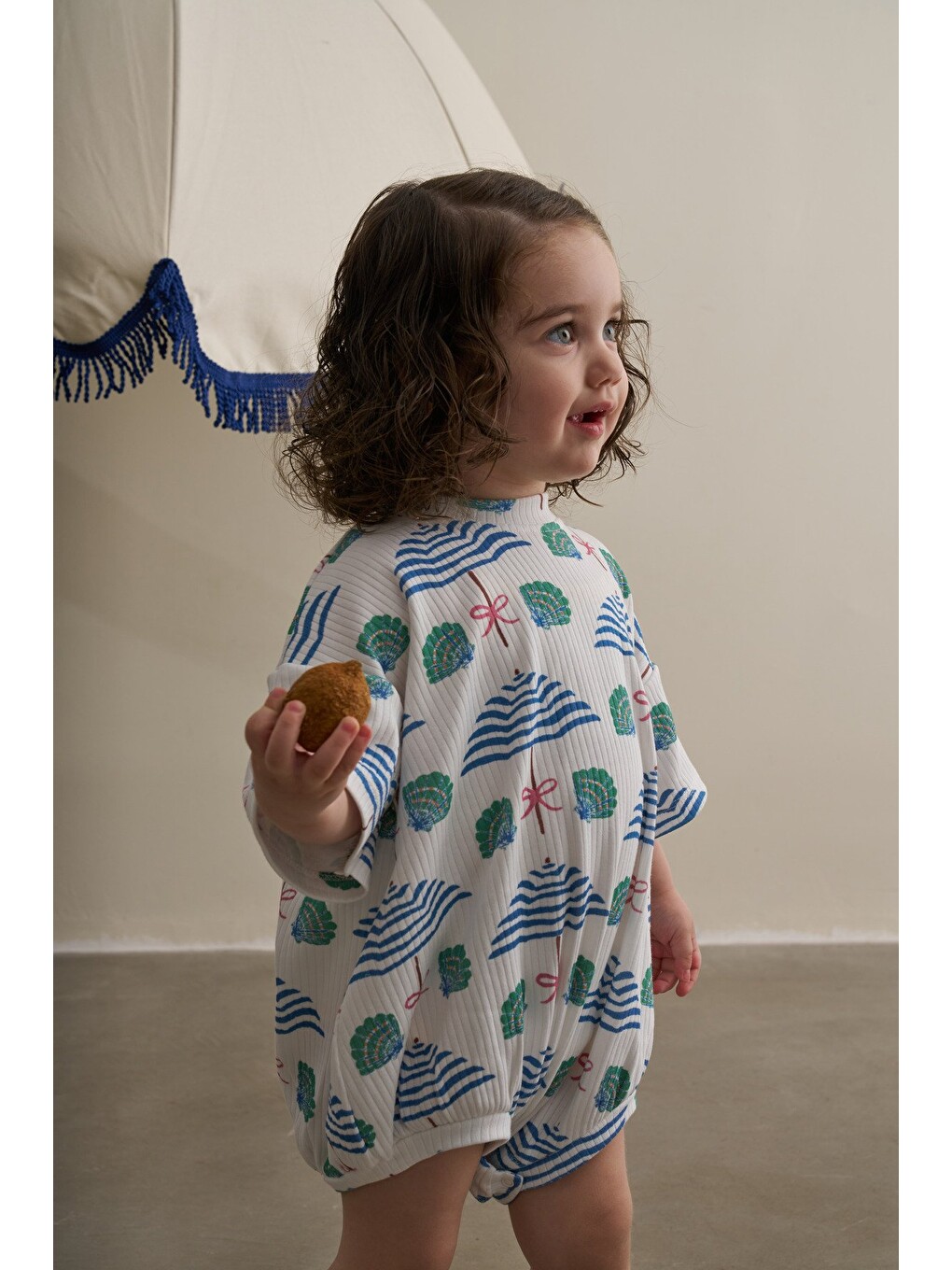 Beyaz Comfy Cubs Serisi Oversize Tulum-5