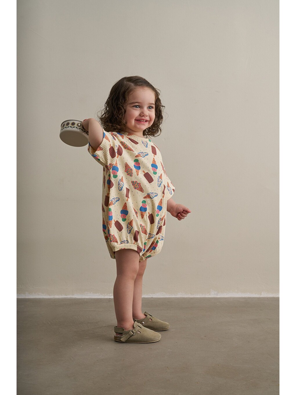 Ekru Krem Comfy Cubs Serisi Oversize Tulum-1
