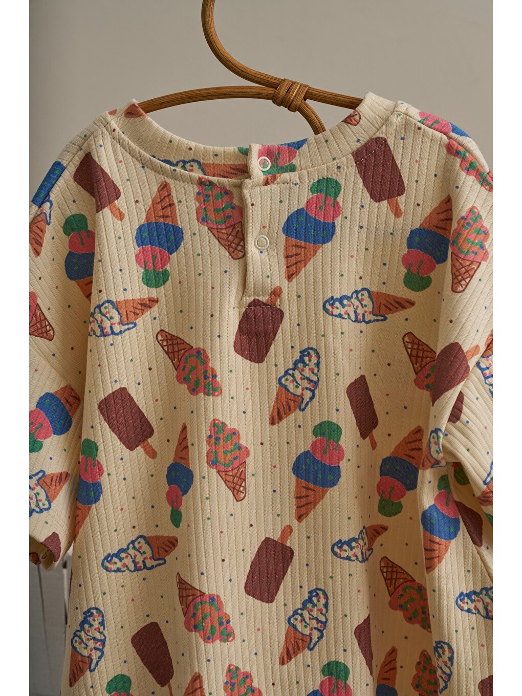 Ekru Krem Comfy Cubs Serisi Oversize Tulum-5