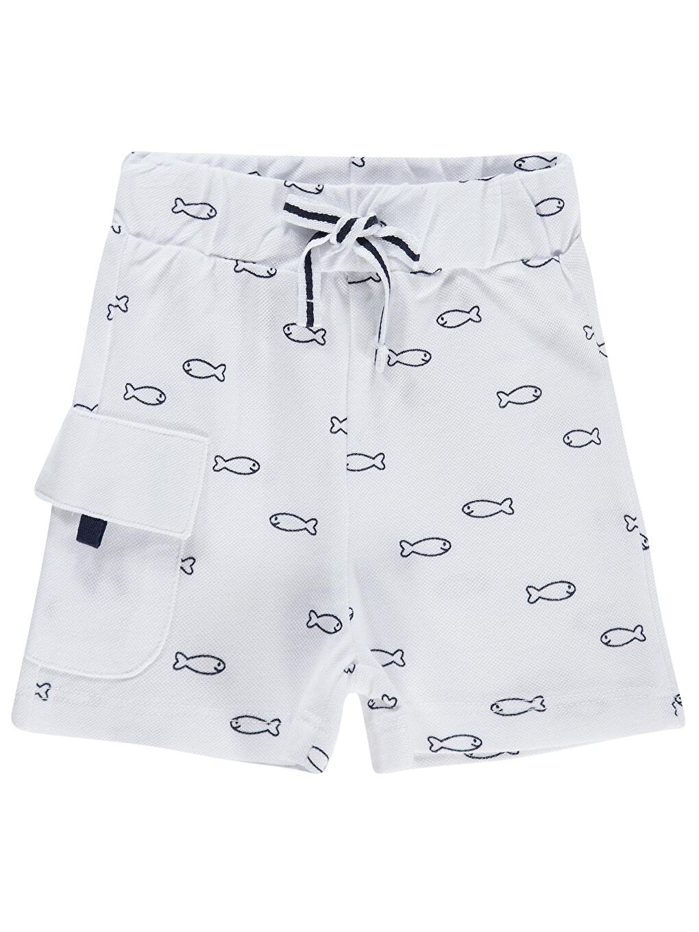 Baby Erkek Bebek Balık Empirme 6-18 Ay Şort - Beyaz