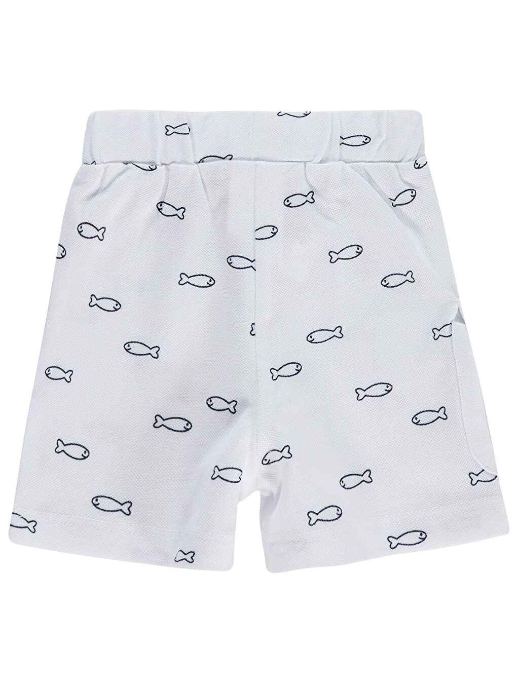 Baby Erkek Bebek Balık Empirme 6-18 Ay Şort - Beyaz-1
