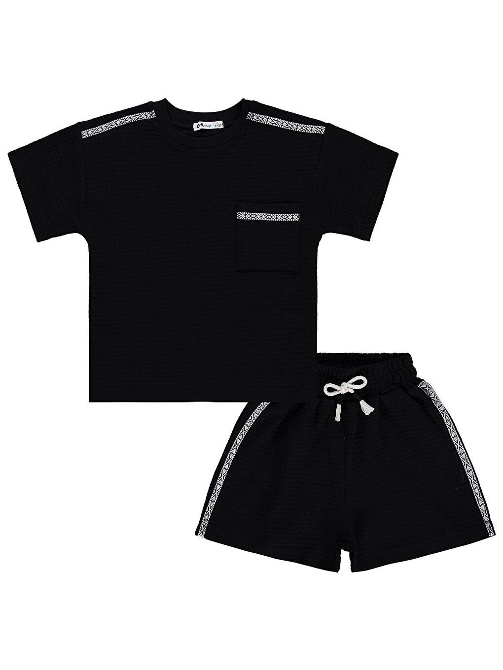 Boys Şerit Parçalı Şortlu 2-5 Yaş Takım - Siyah-3
