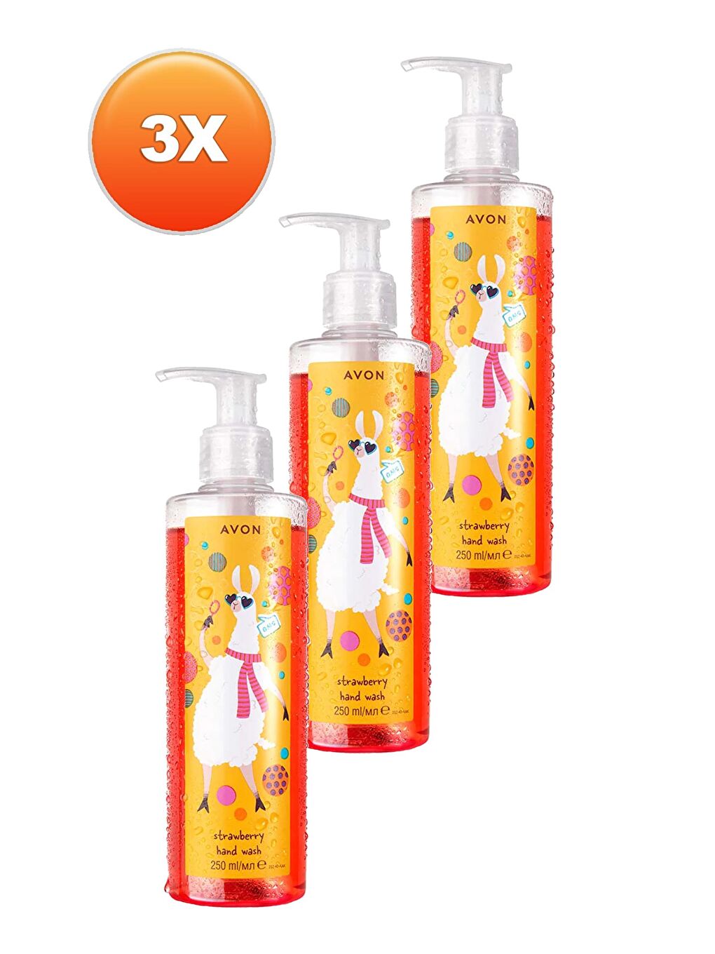 AVON Renksiz Lama Dude Naturals Çilek Kokulu Çocuk Sıvı El Sabunu 250 Ml. Üçlü Set - 1