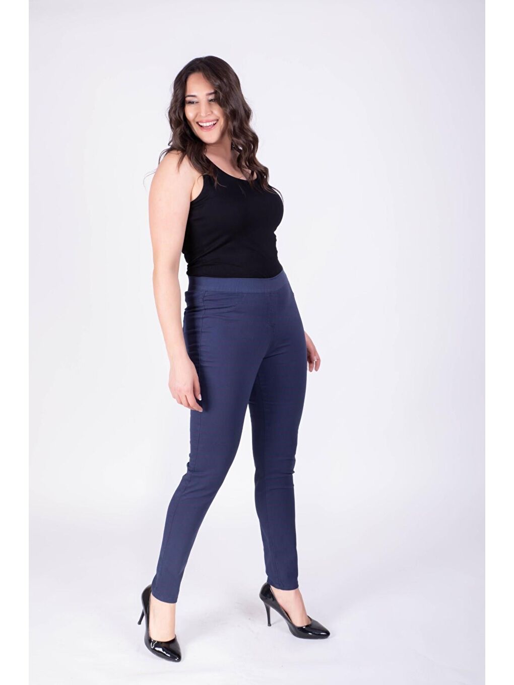 Mylinemoda Lacivert Lastikli Strech Pantolon