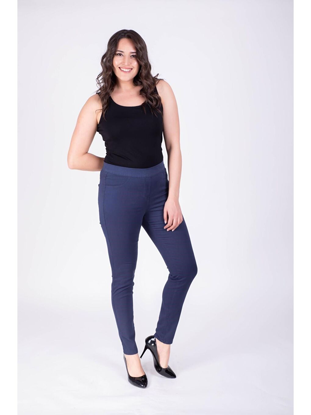 Mylinemoda Lacivert Lastikli Strech Pantolon - 3