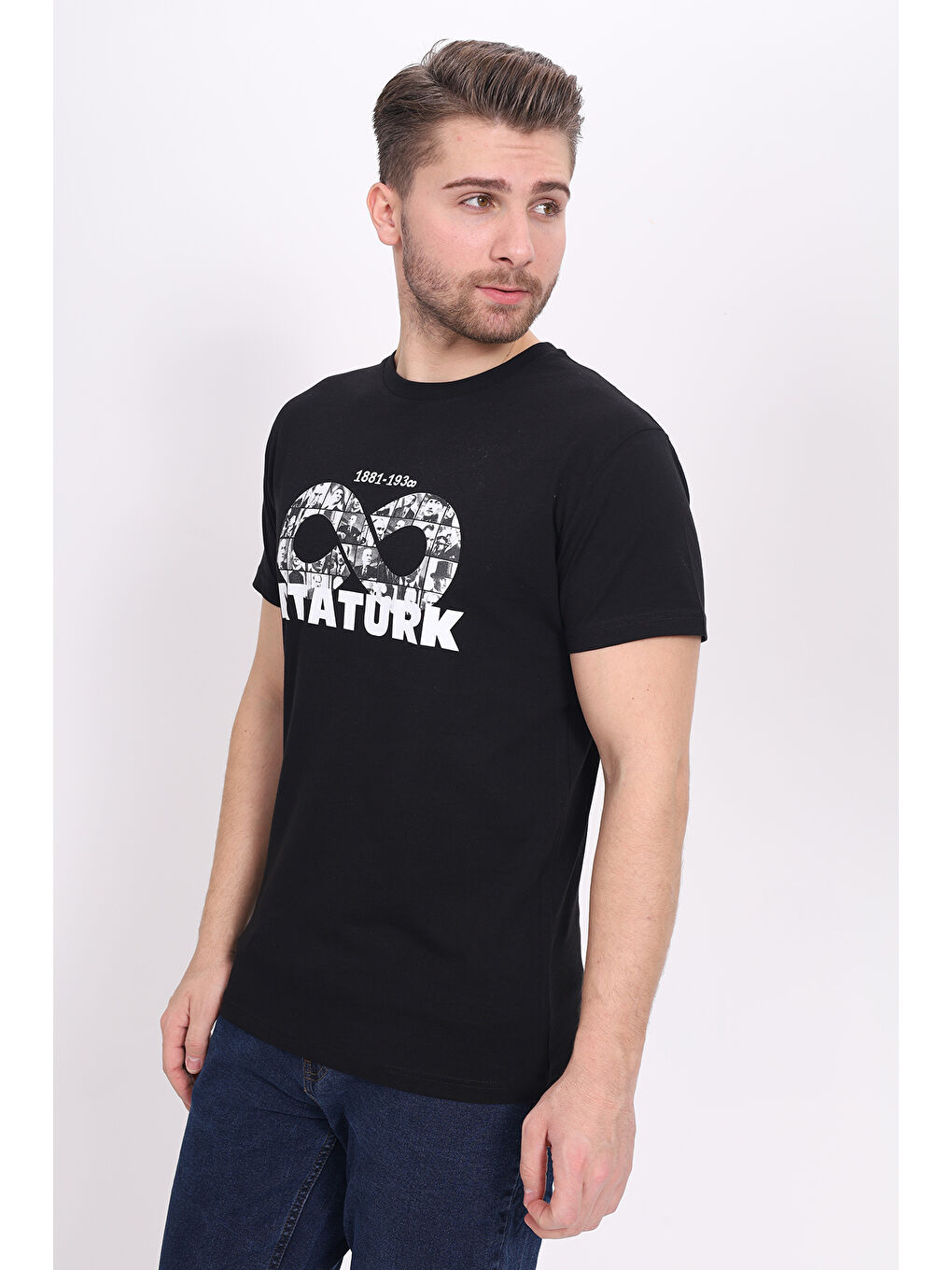 Toontoykids Siyah Unisex Atatürk Baskılı Tişört - 1