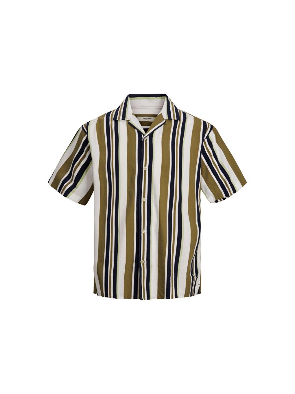 Haki Blatropic Resort Relax Erkek Çizgili Gömlek