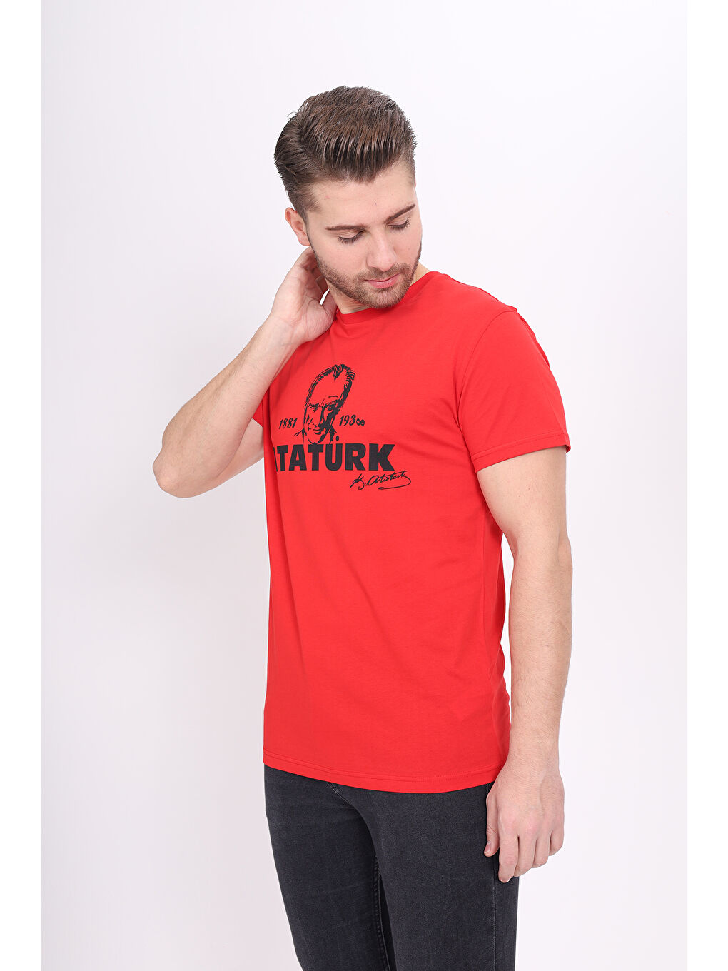 Toontoykids Kırmızı Unisex Atatürk Baskılı Tişört - 1