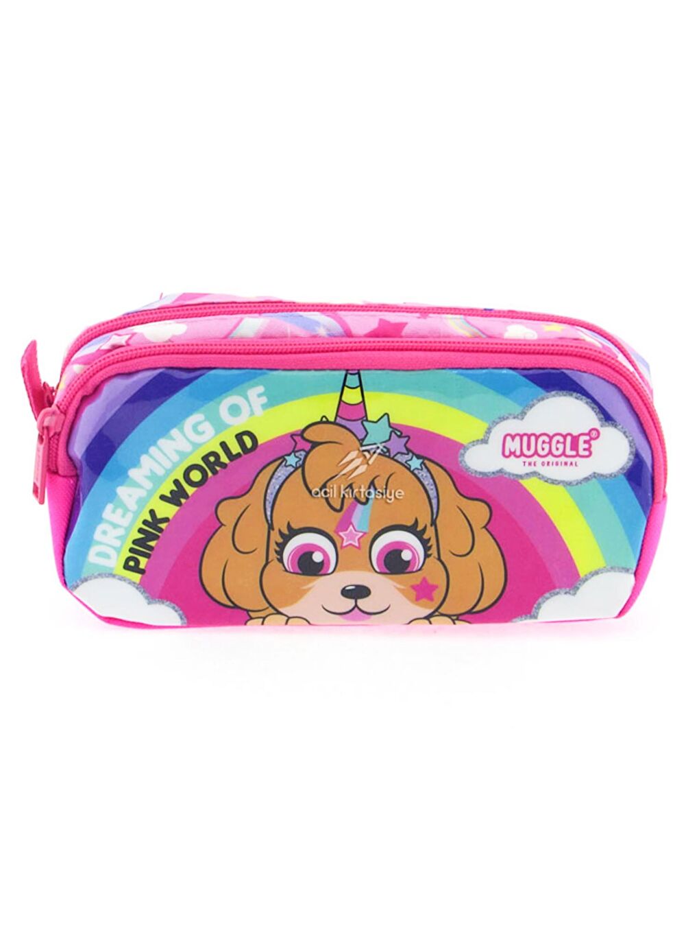 Muggle 2 Bölmeli Pink World Kalemlik (MU-9034)