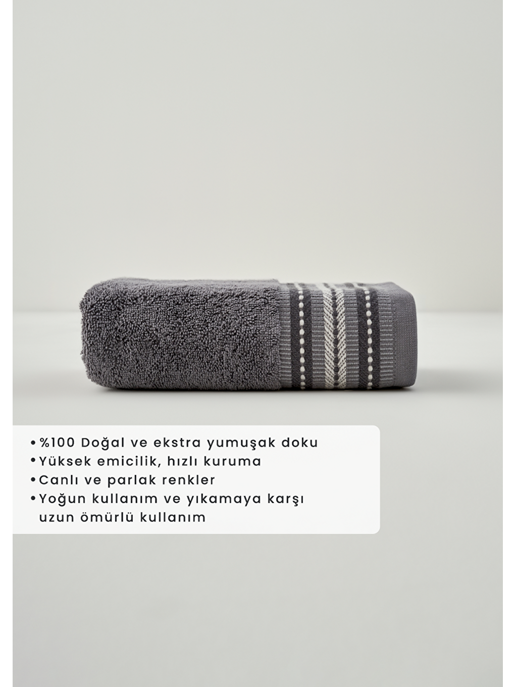 Premium Ege Pamuğu Yüz Havlusu Antrasit (50x90 Cm)-1