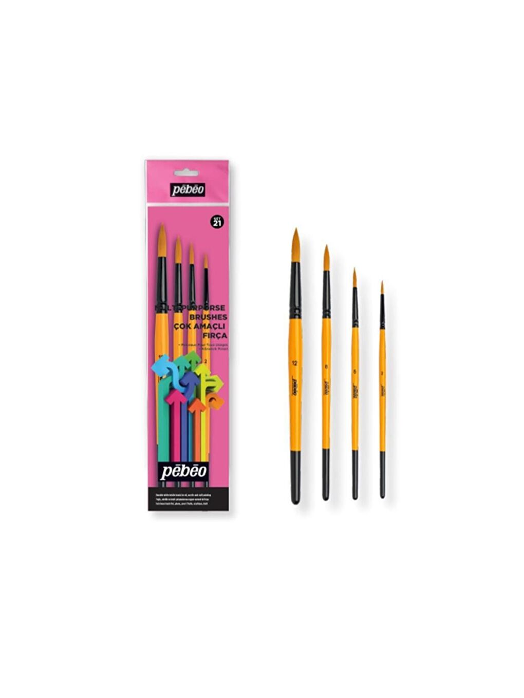 Yuvarlak Uç Çok Amaçlı Fırça Seti 4 Lü SET : 21