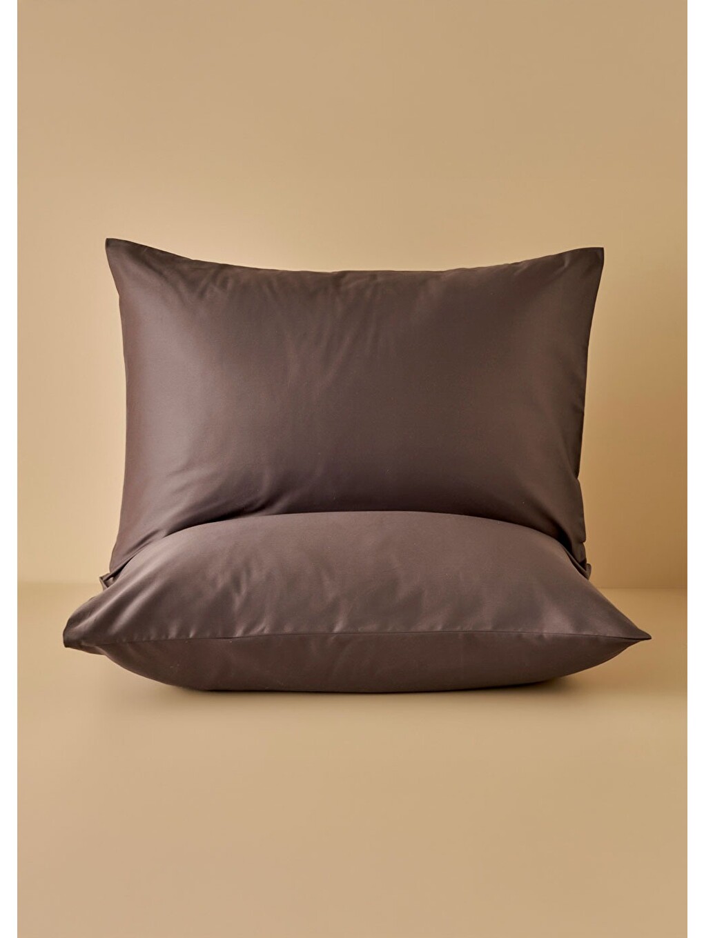 %100 Pamuk Saten Çift Kişilik Lastikli Çarşaf Seti Antrasit (160x200x35 Cm)-4