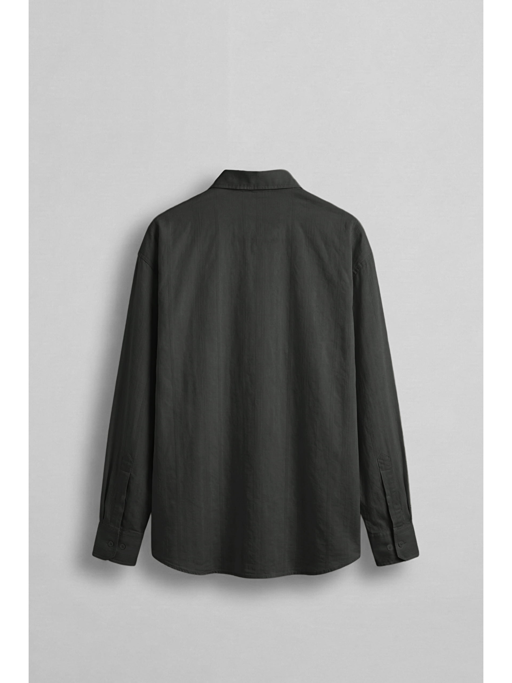 Erkek Relaxed Fit Uzun Kollu Dokulu Gömlek Antrasit-1