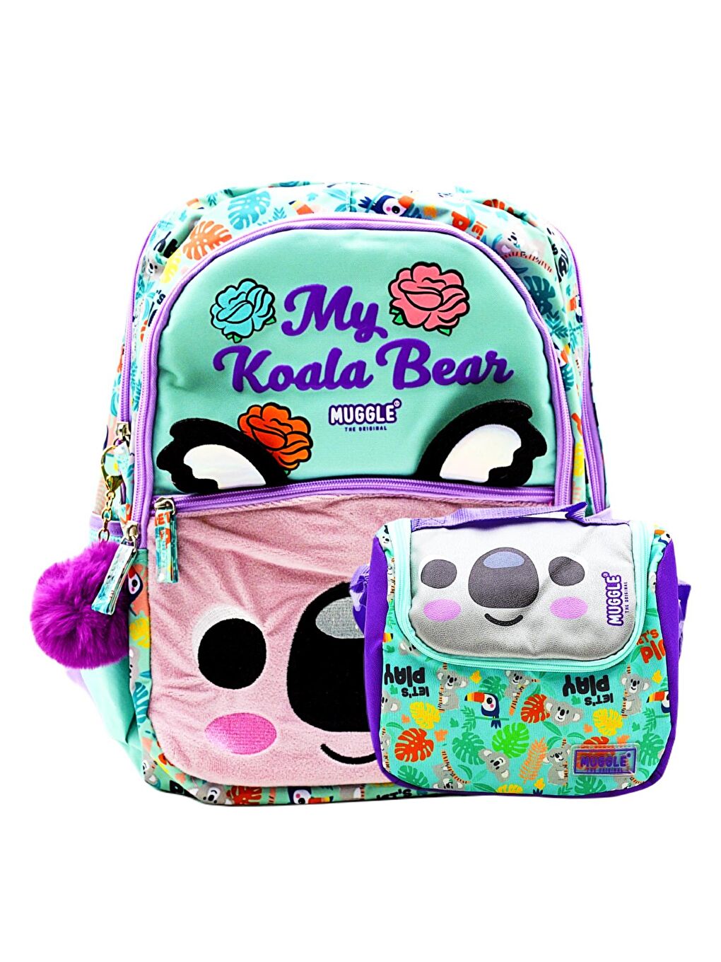 3 Bölmeli Koala Okul Çantası + Termoslu Beslenme Çantası