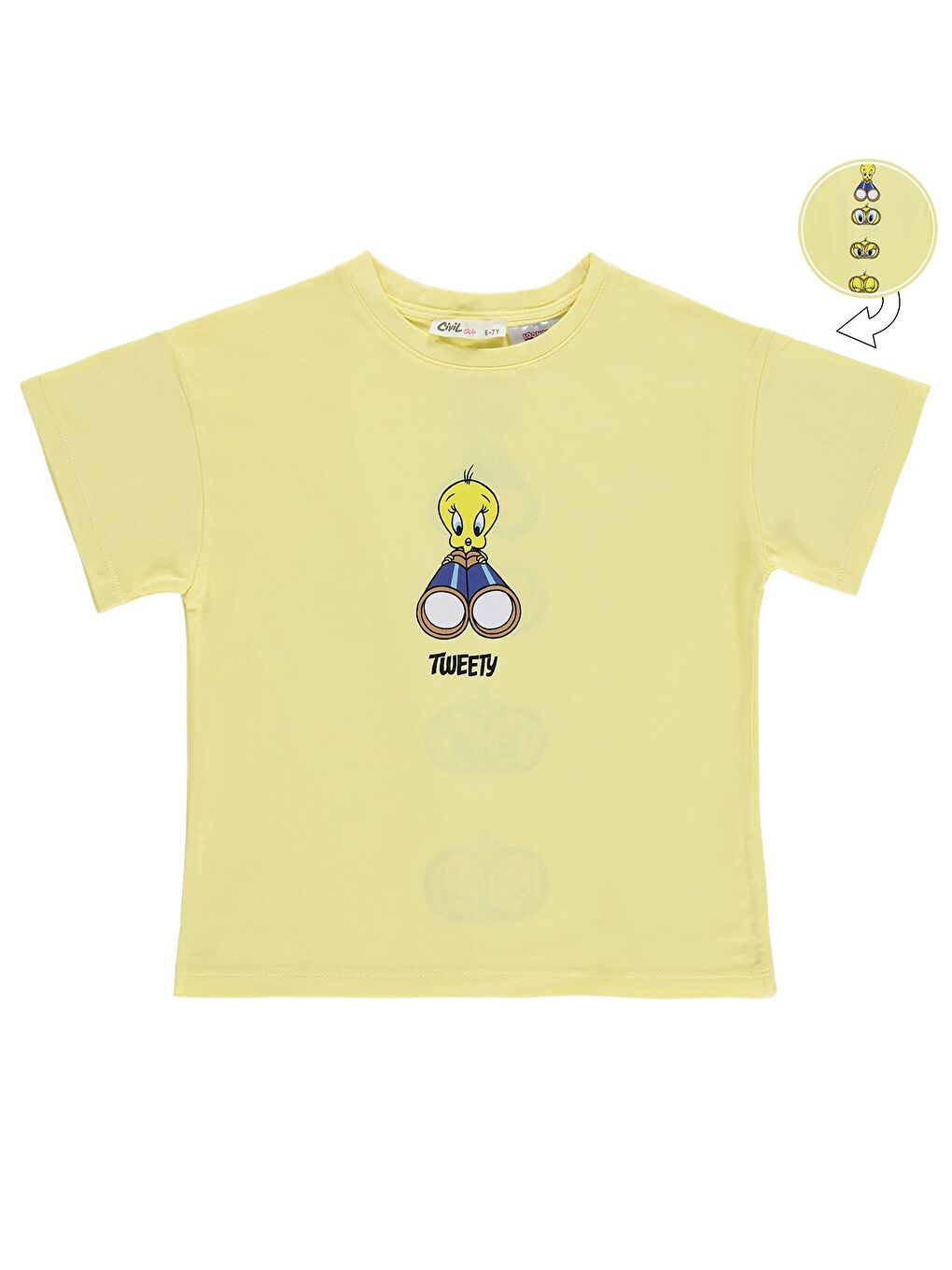 Kız Çocuk 6-9 Yaş Tişört - Sarı