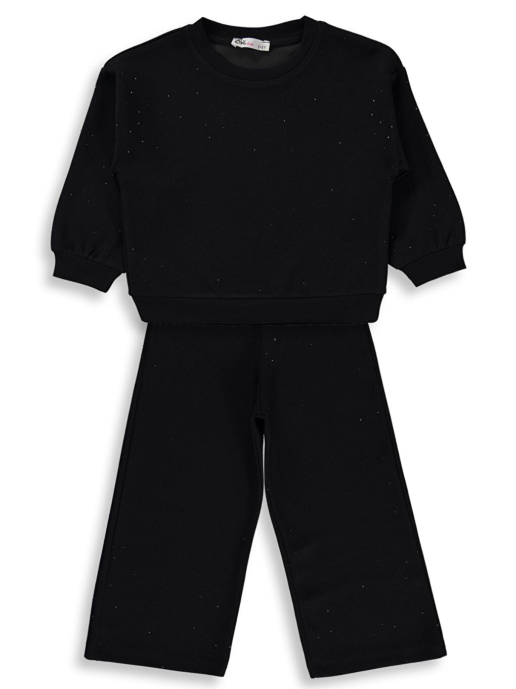 Girls Taş Baskılı 2-5 Yaş Eşofman Takımı - Siyah