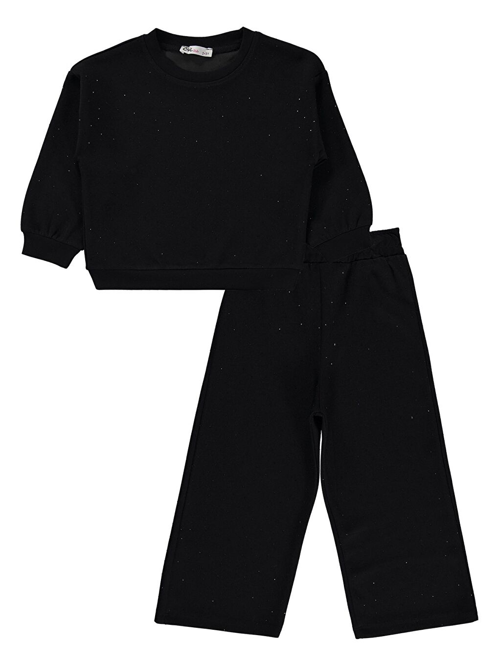 Girls Taş Baskılı 2-5 Yaş Eşofman Takımı - Siyah-3