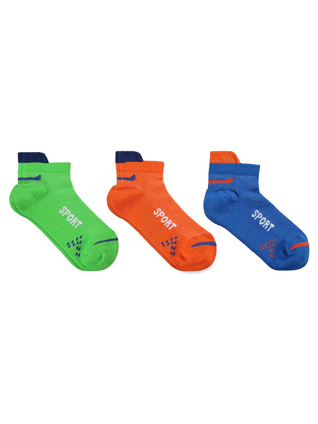Beyaz Boys Colour 3'lü 2-12 Yaş Erkek Çocuk Patik Çorap - Standart