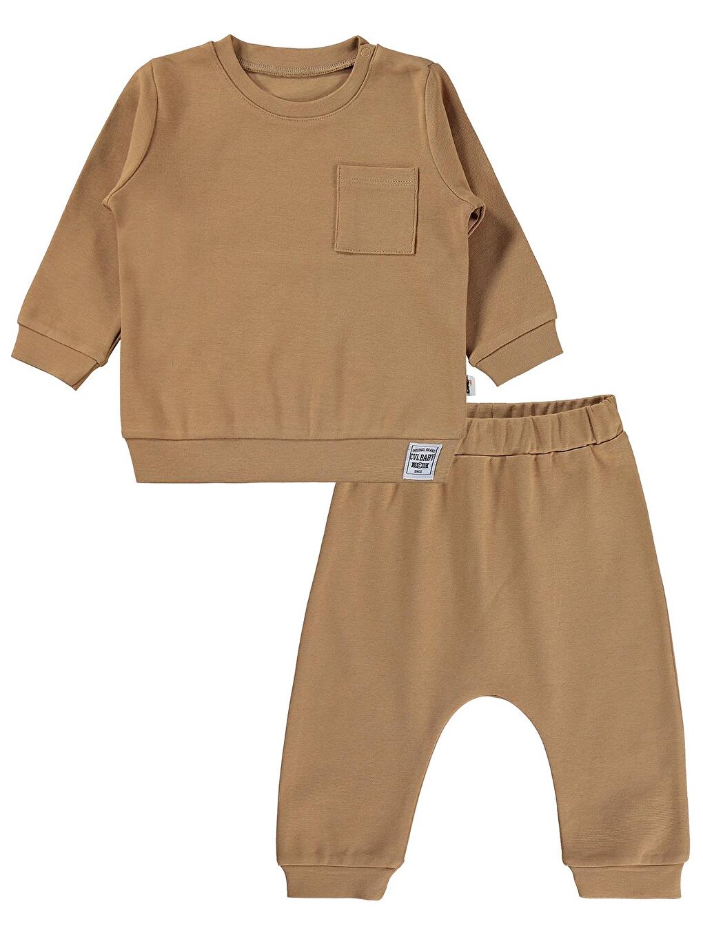 Kahverengi Baby Süs Etiketli 2'Li Takım 6-18 Ay Takım - Turuncu-2