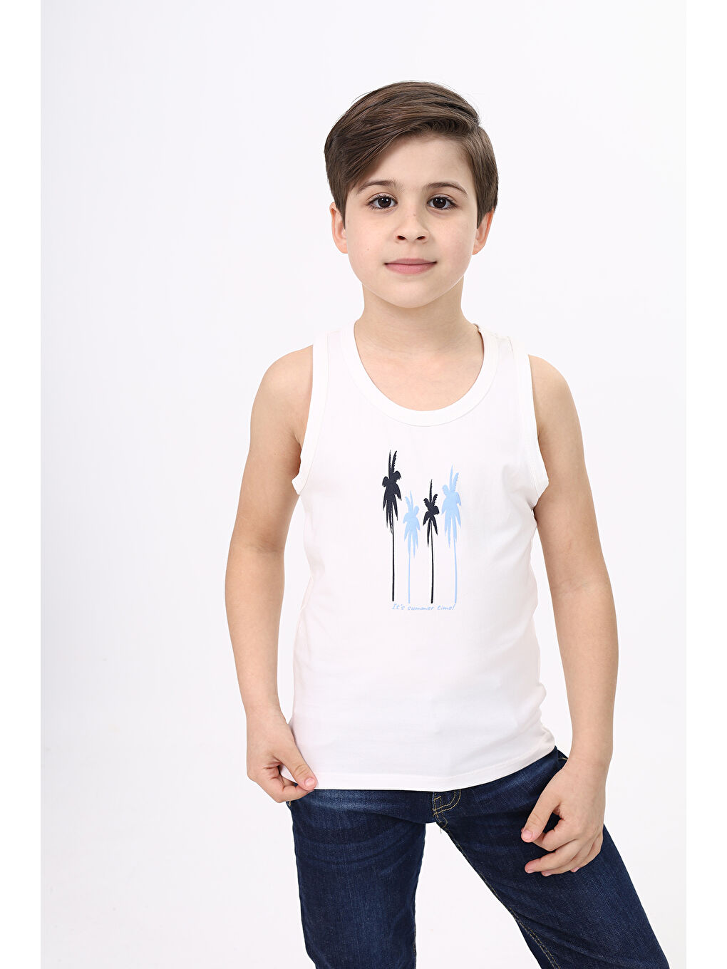 Lila Erkek Çocuk Baskılı Atlet