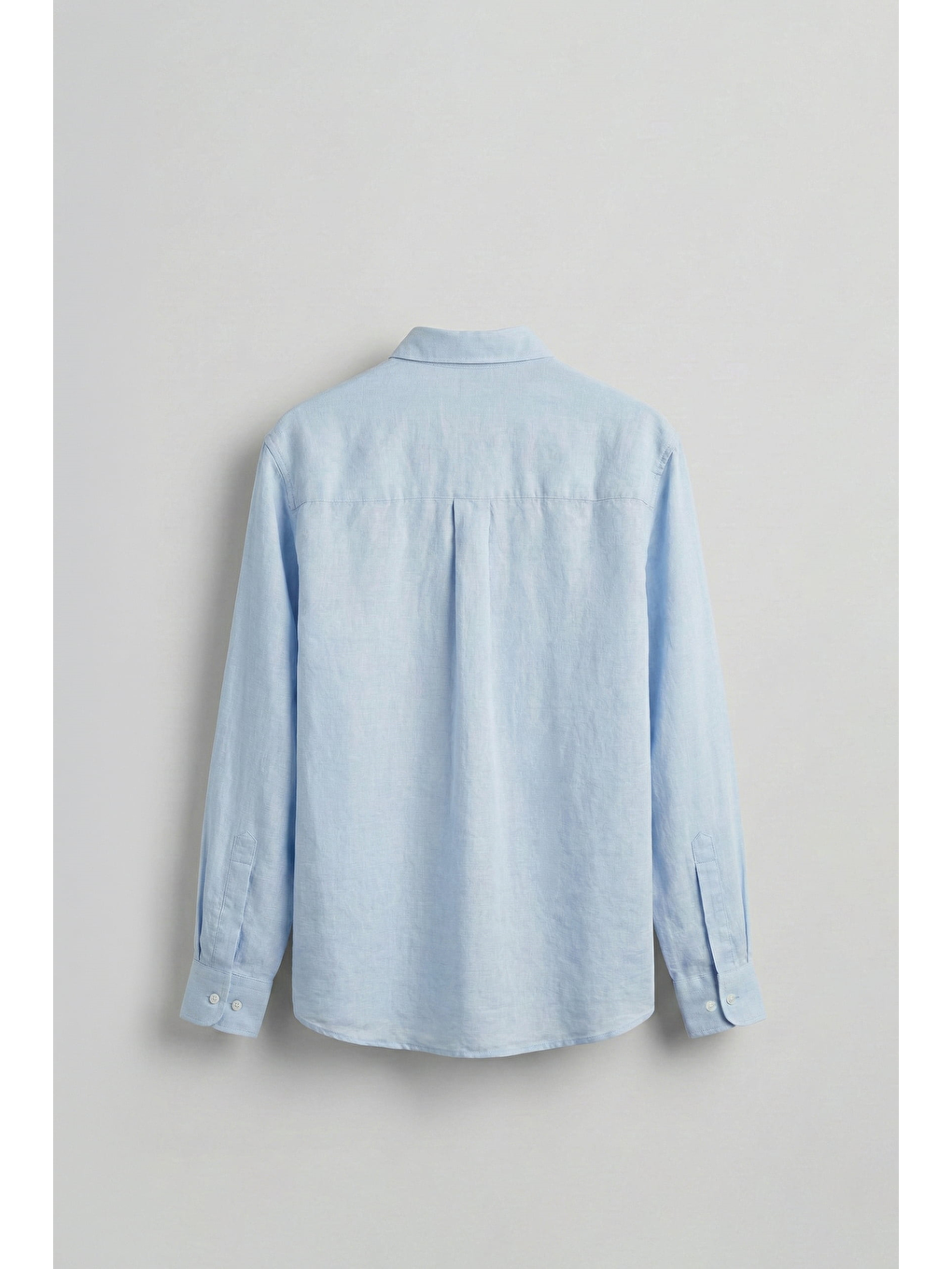 Erkek Regular Fit Keten Basic Uzun Kollu Gömlek Açık Mavi-1
