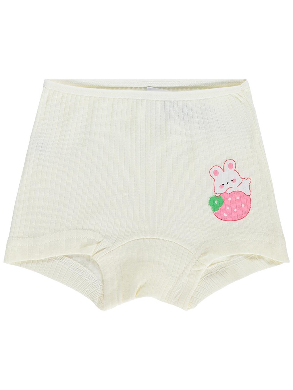 Beyaz Girls Çilek Ribana 2-10 Yaş Kız Çocuk 2'li Boxer - Standart-2