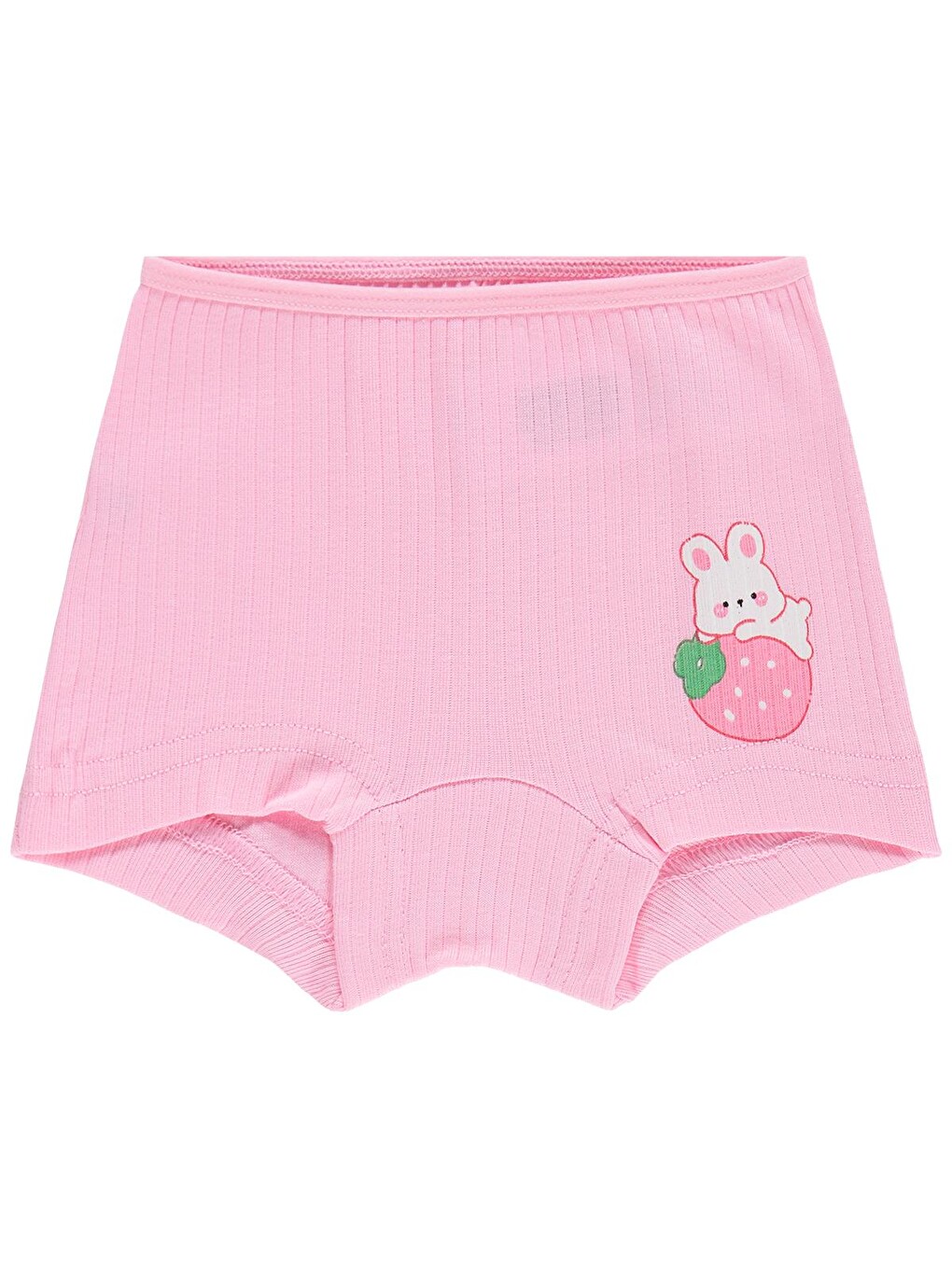 Beyaz Girls Çilek Ribana 2-10 Yaş Kız Çocuk 2'li Boxer - Standart-3