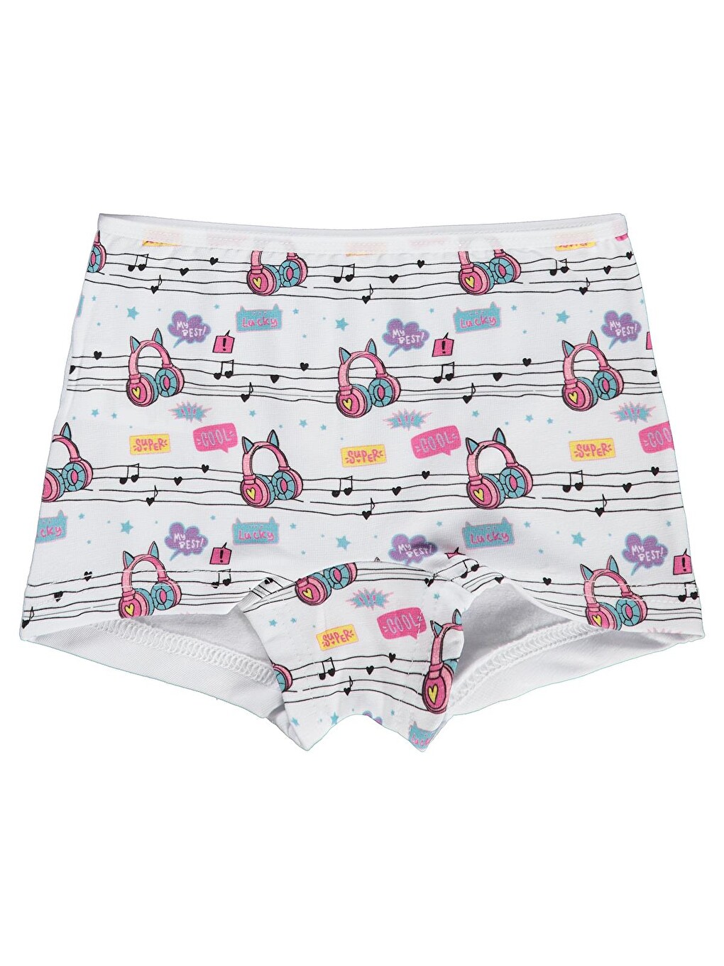 Beyaz Girls Music 2-10 Yaş Kız Çocuk 2'li Boxer - Standart-1
