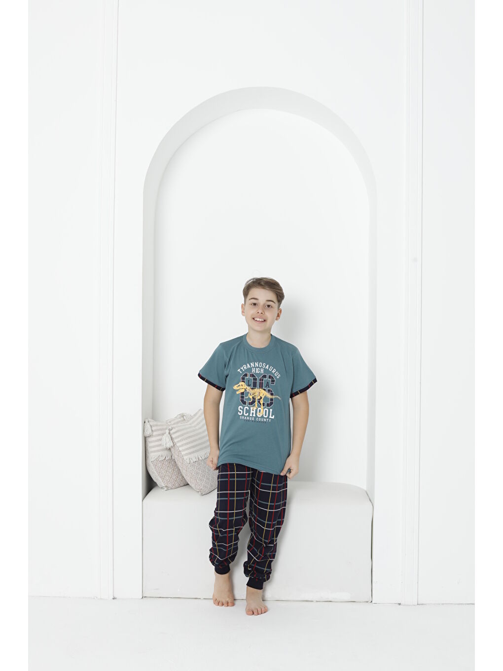 Kapi Kids Yeşil Erkek Çocuk Yazı Baskılı Pijama Takımı Mnx 5073-74 - 1