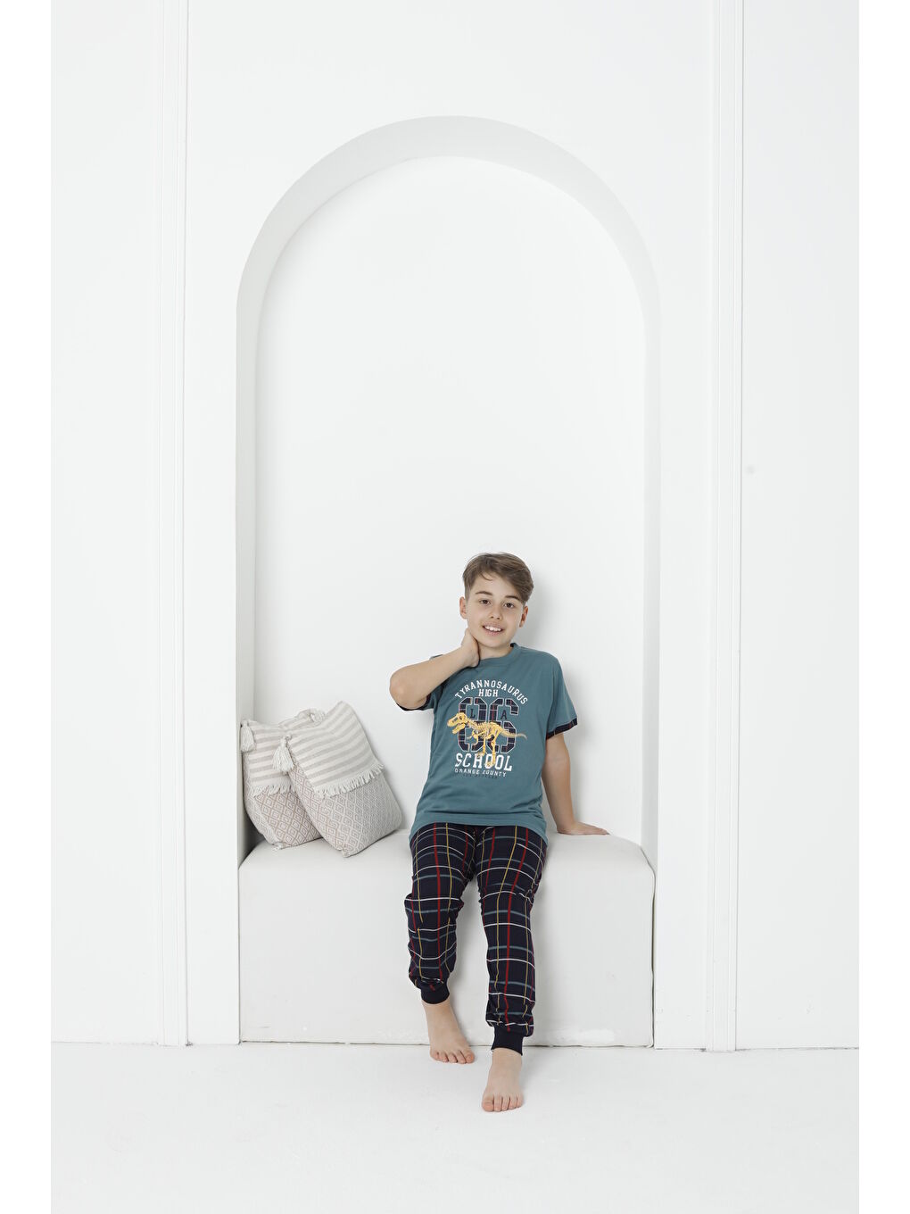 Kapi Kids Yeşil Erkek Çocuk Yazı Baskılı Pijama Takımı Mnx 5073-74 - 2