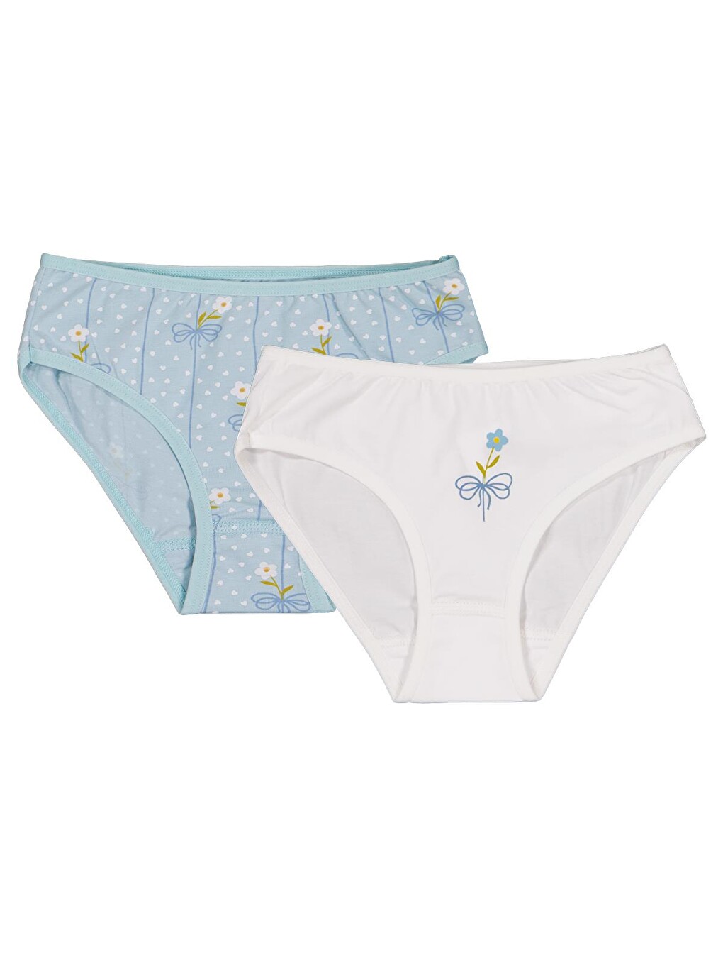 Beyaz Girls Flower 2-10 Yaş Kız Çocuk 2'li Külot - Standart