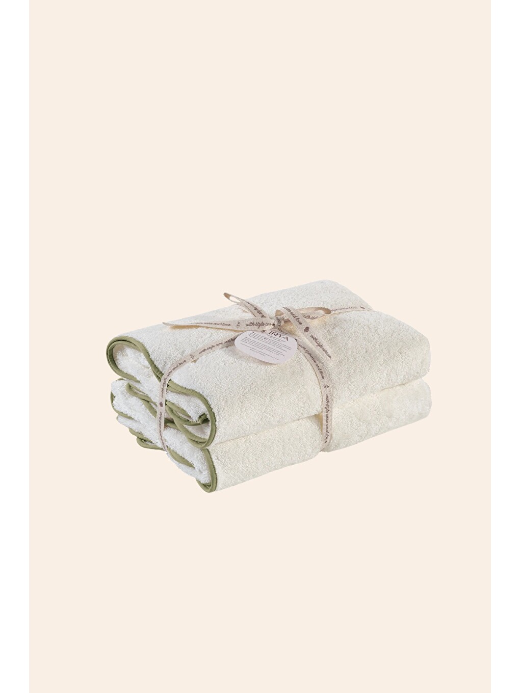 Lila Scallop %100 Pamuk Havlu 2/70x140 Cm Ecru+olive