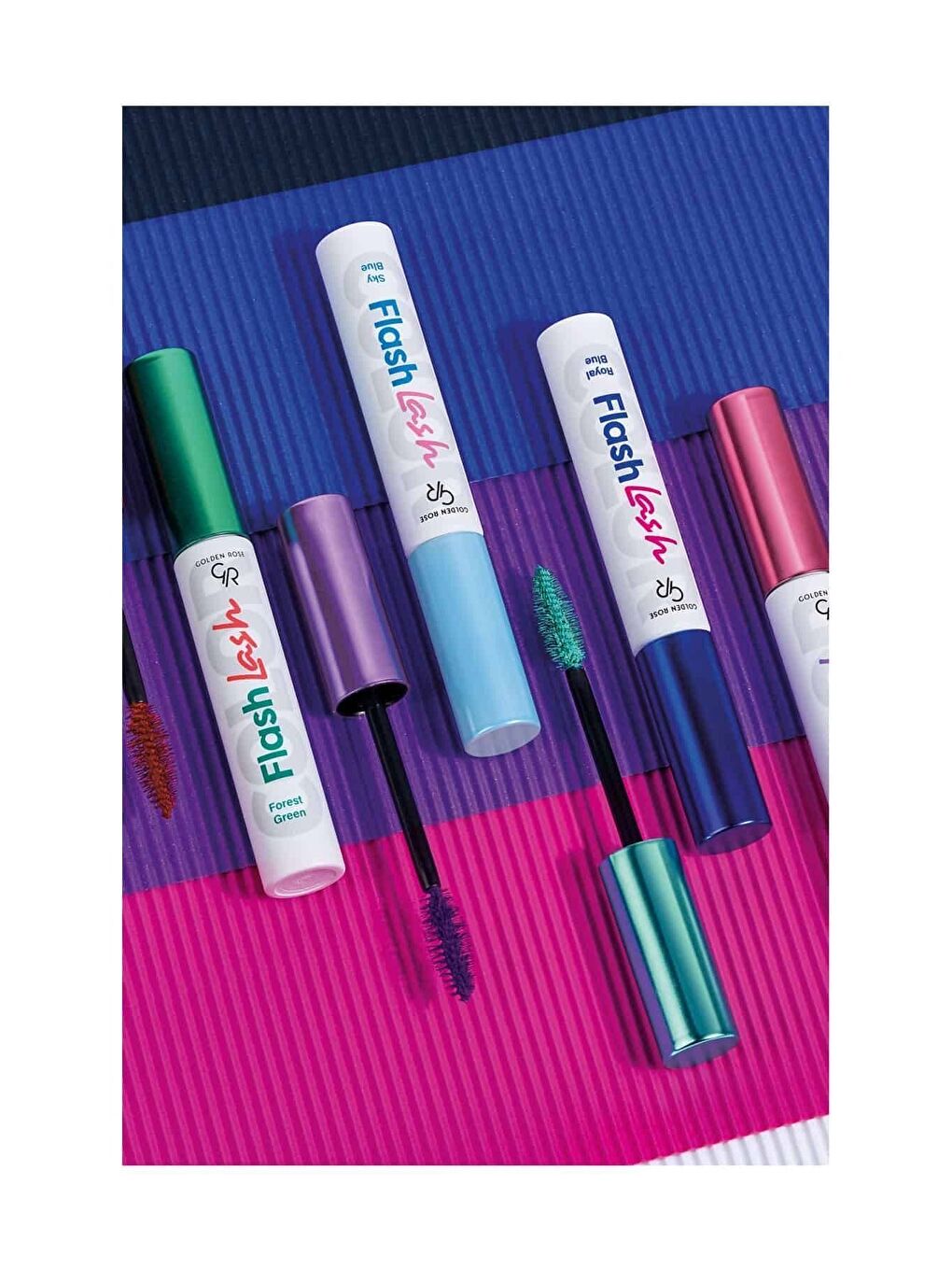 GOLDEN ROSE Suya Dayanıklı,Hacim Veren Flash Lash Renkli Maskara-02 Forest Green - 5