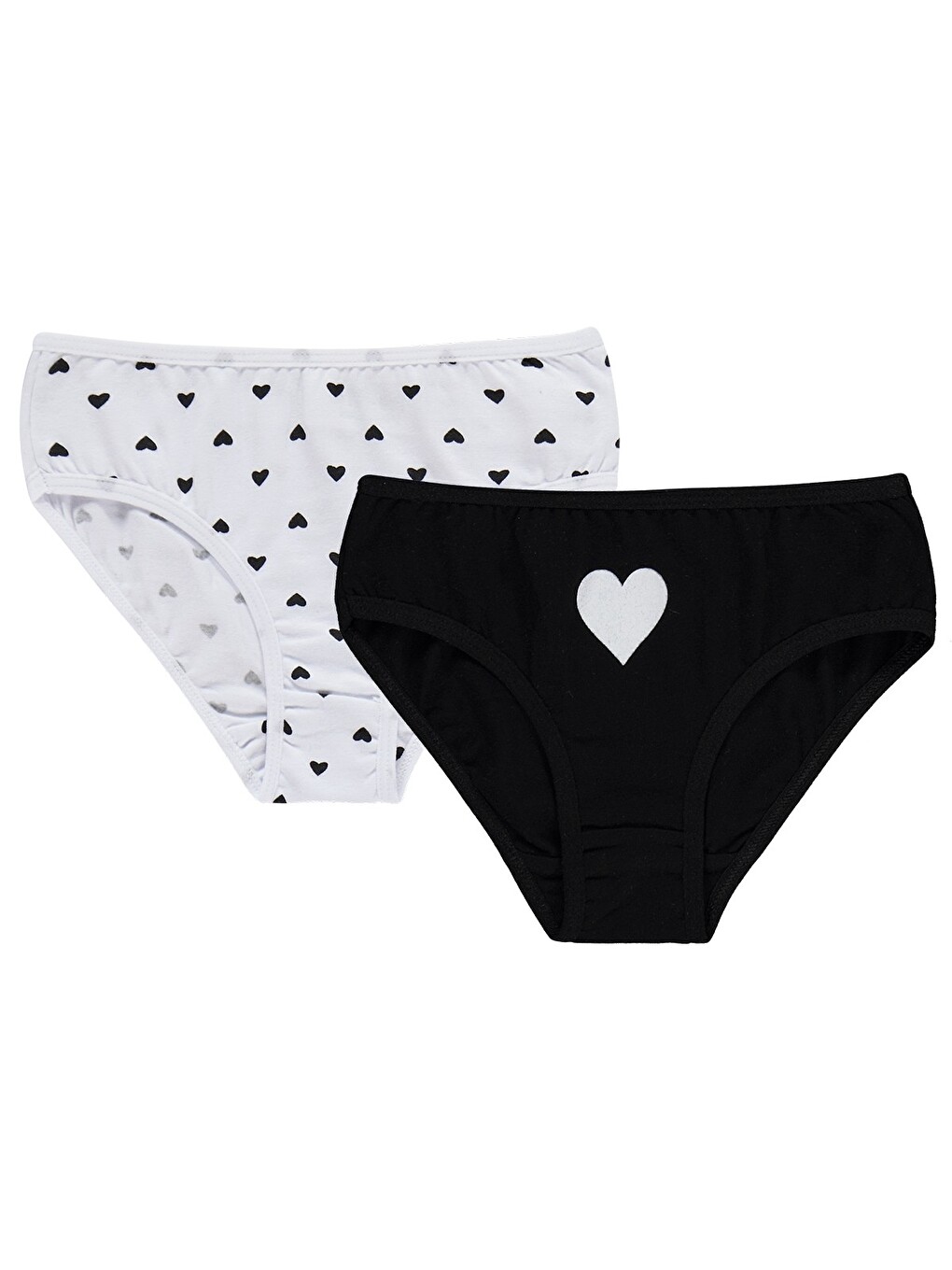 Beyaz Girls Kalp 2-10 Yaş Kız Çocuk 2'li Külot - Standart