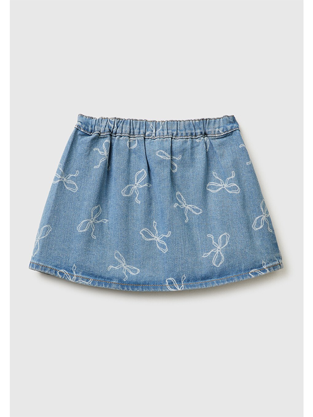 Kız Bebek Mavi Asimetrik Mini Denim Etek-1