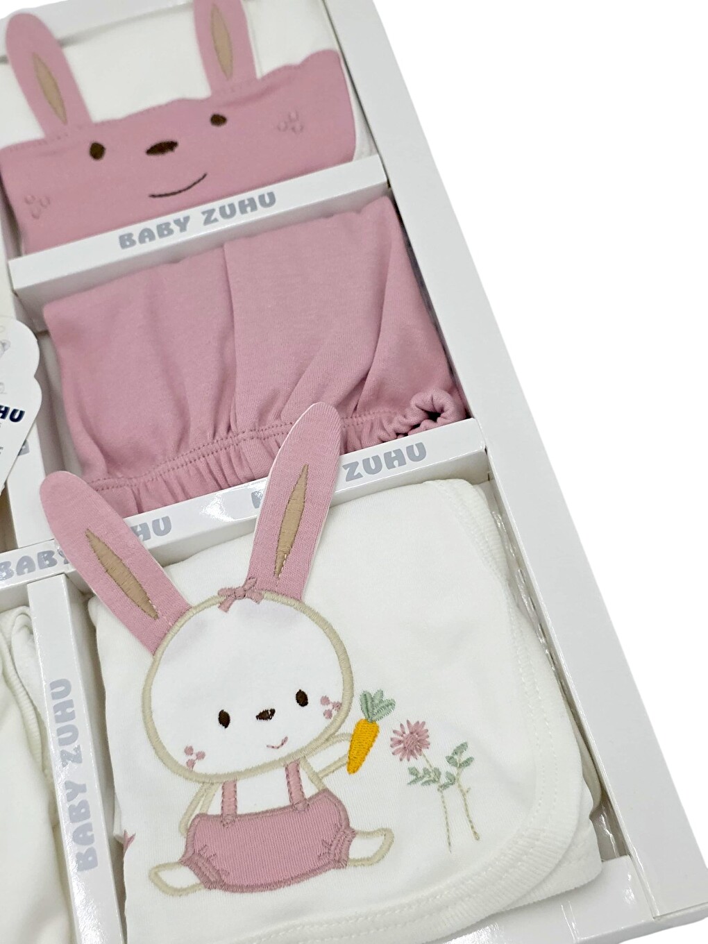 Pembe Kız Bebek 10 Parça Yeni Doğan Hastane Çıkışı Zıbın Seti Tavşan Deaylı-2