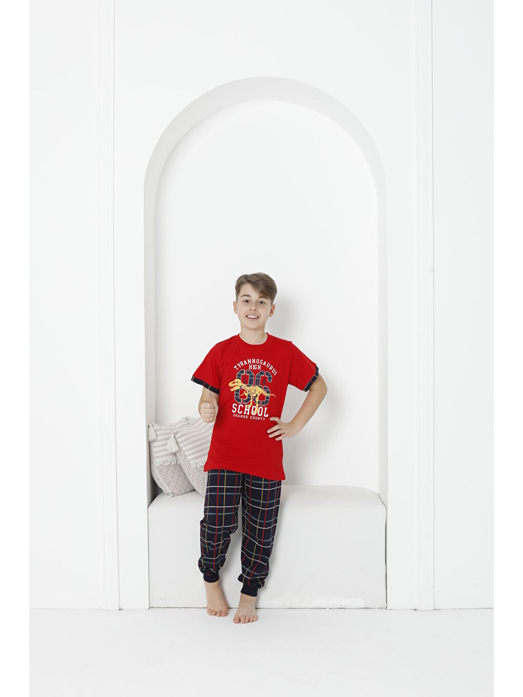 Kapi Kids Kırmızı Erkek Çocuk Yazı Baskılı Pijama Takımı Mnx 5073-74 - 1