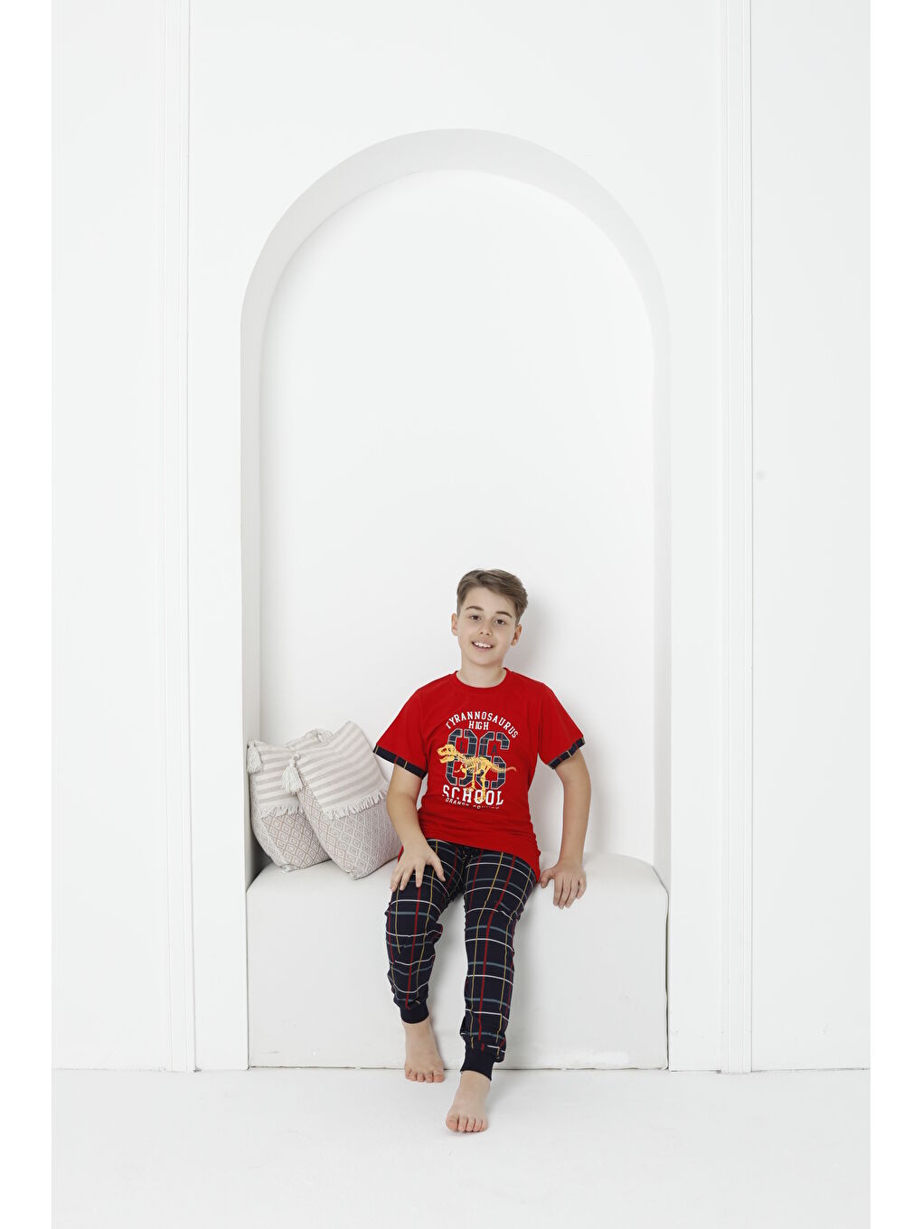 Kapi Kids Kırmızı Erkek Çocuk Yazı Baskılı Pijama Takımı Mnx 5073-74 - 2