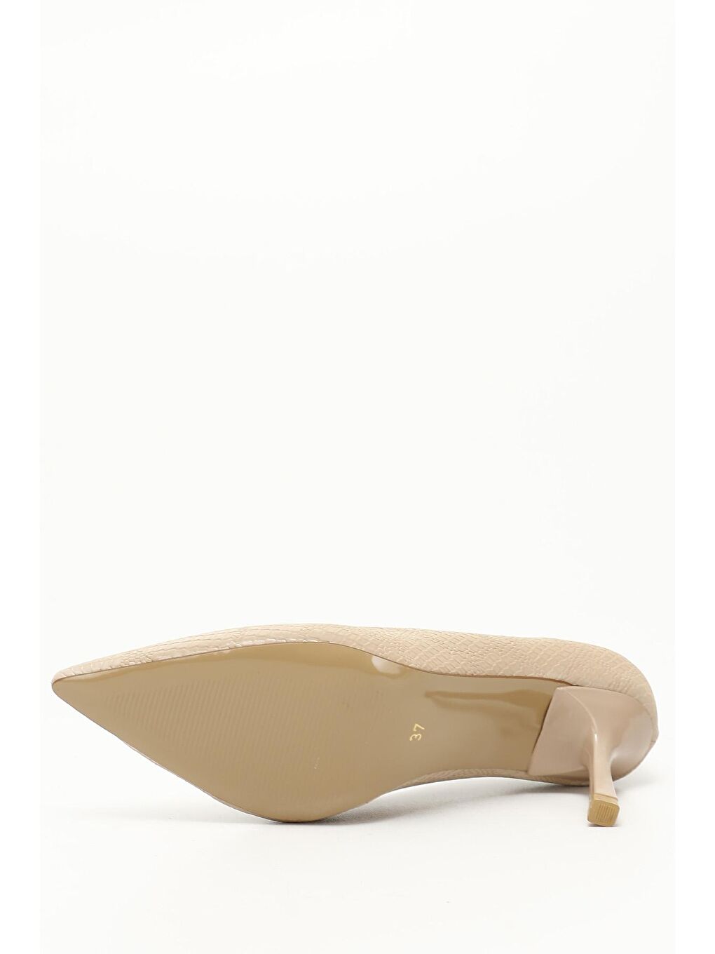 Bej Nude Sivri Burun Topuklu Kadın Ayakkabı 35716-3