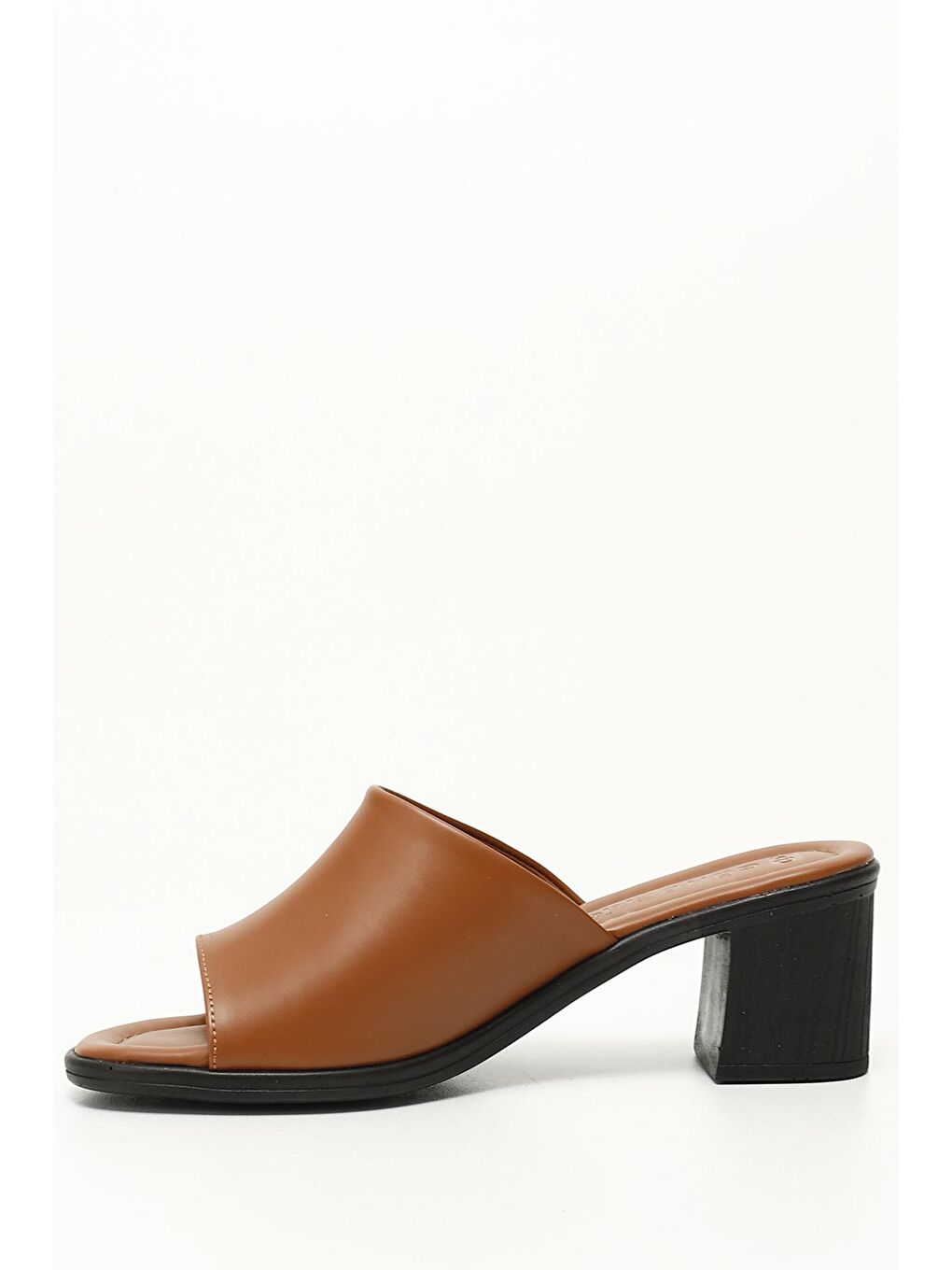 Kahverengi TABA-BEJ  Orta Kalın Topuklu Kadın Terlik 35707-2