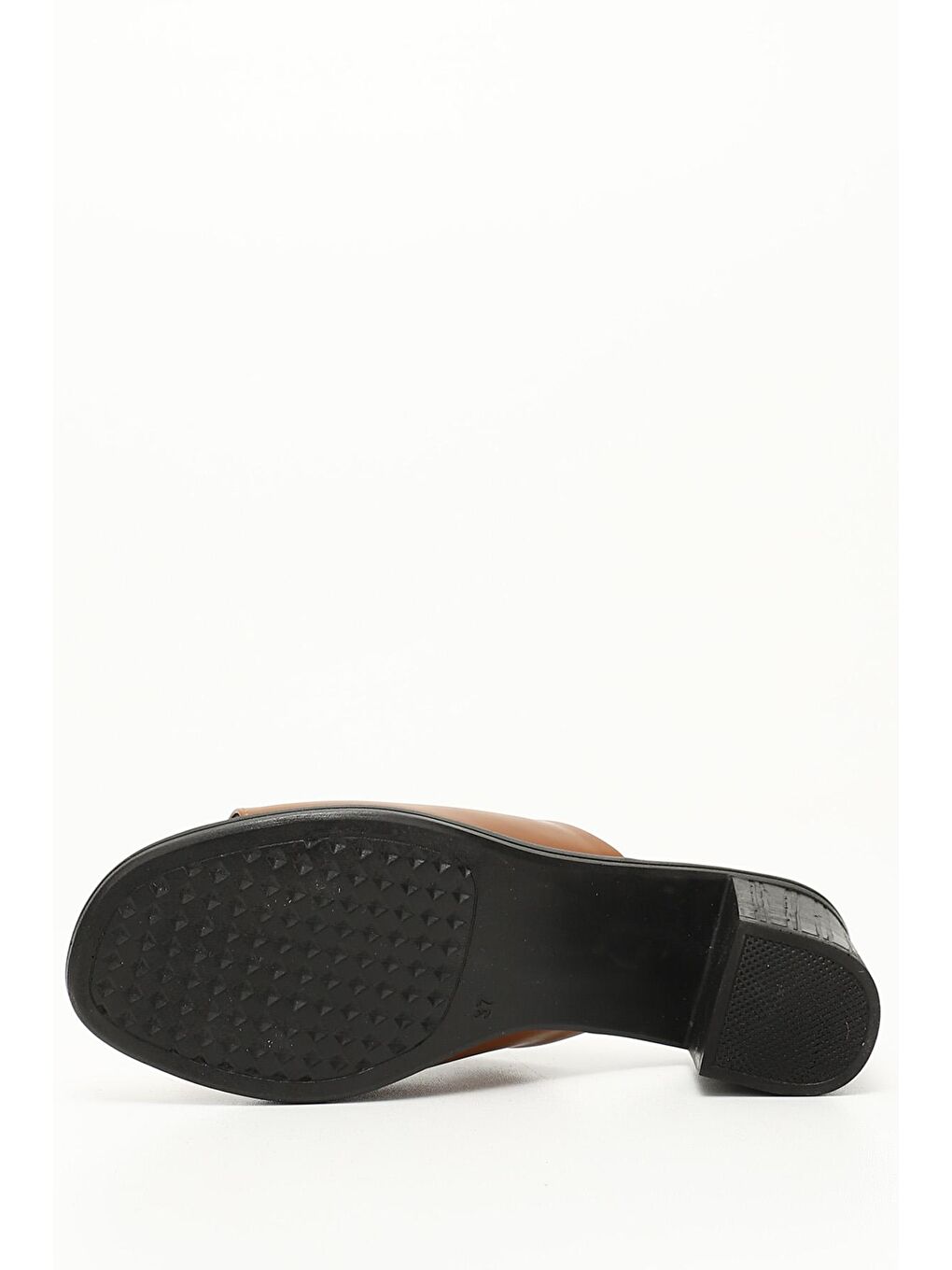 Kahverengi TABA-BEJ  Orta Kalın Topuklu Kadın Terlik 35707-3