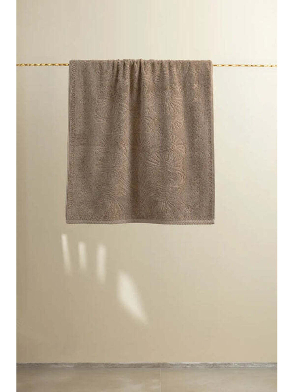 Kahverengi Liana %100 Pamuk Havlu Earth Brown 70x140 cm-1