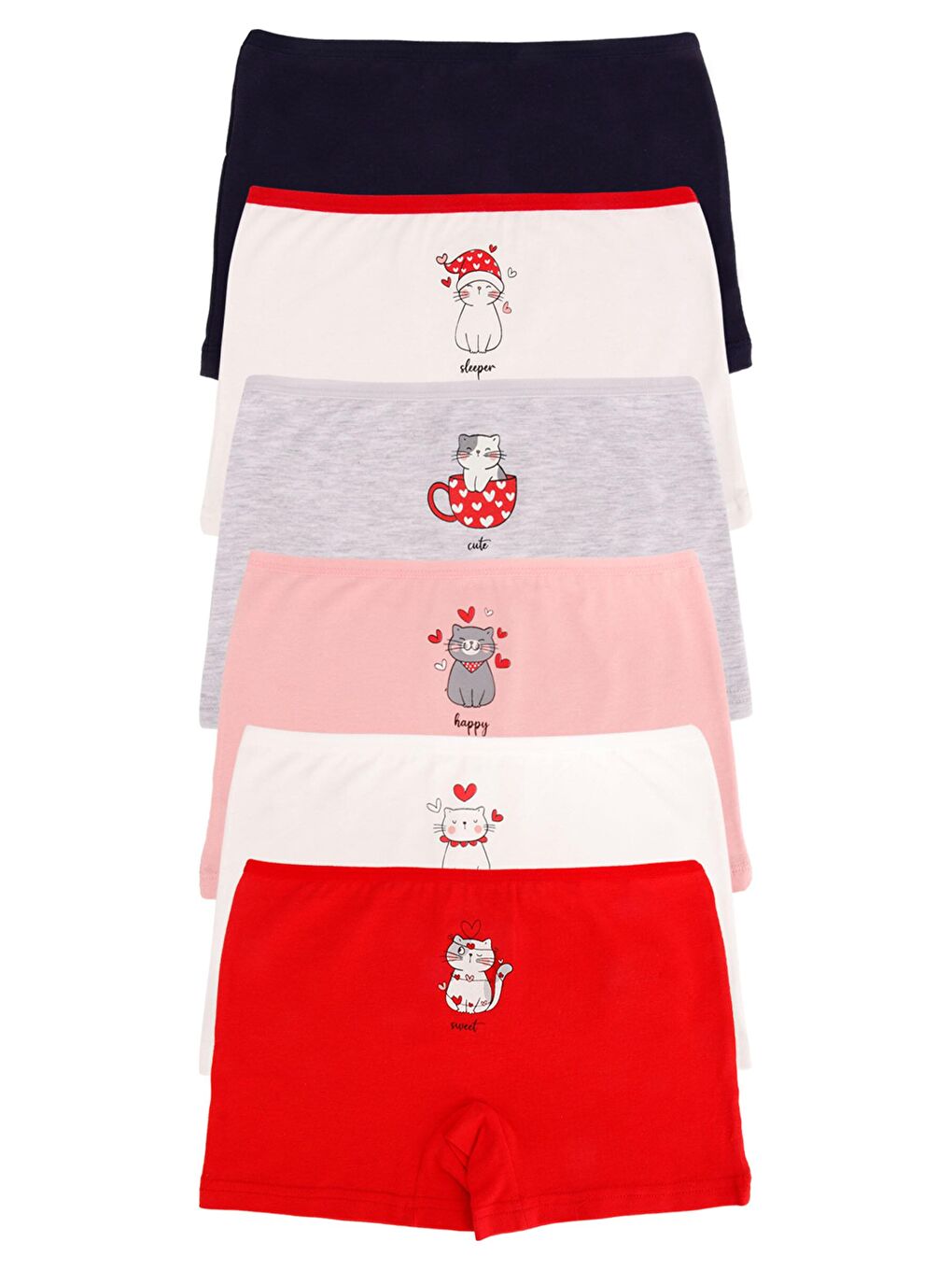 Karışık Kız Bebek Pamuklu Boxer 6'Lı Paket