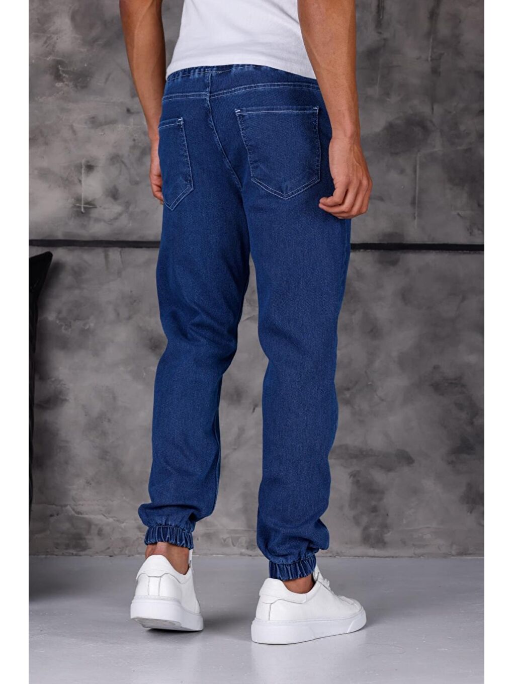 Mavi Hend 8186 Slim Fit Elastanlı Beli ve Paçası Lastikli İpli Jogger Kesim Erkek Jean Pantolon-4