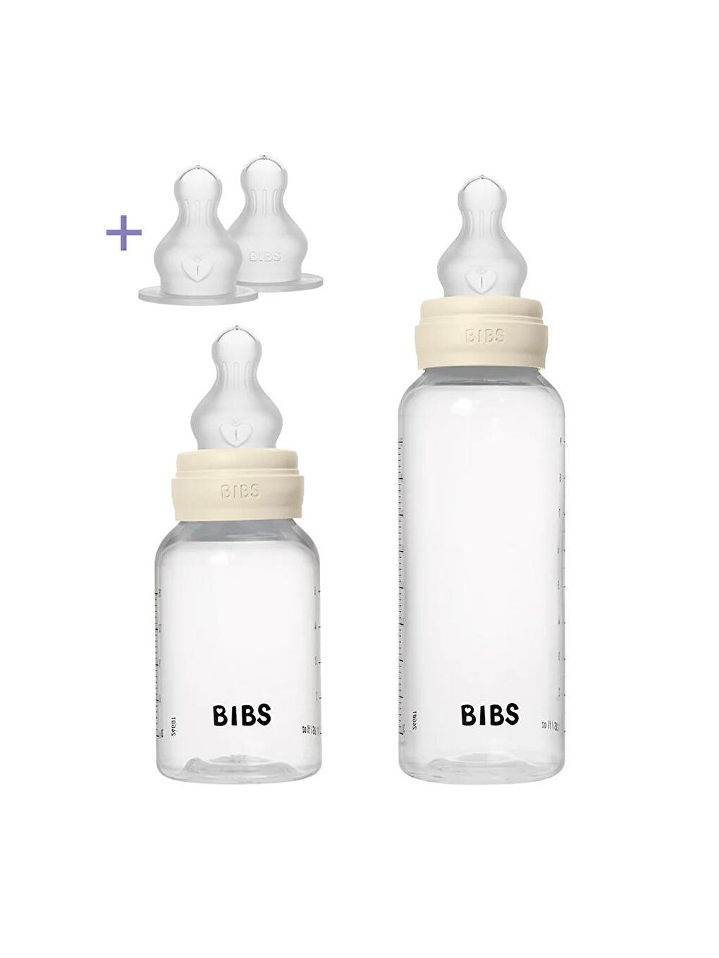 İkili Silikon Biberon Seti Ivory 150ml/270 ml