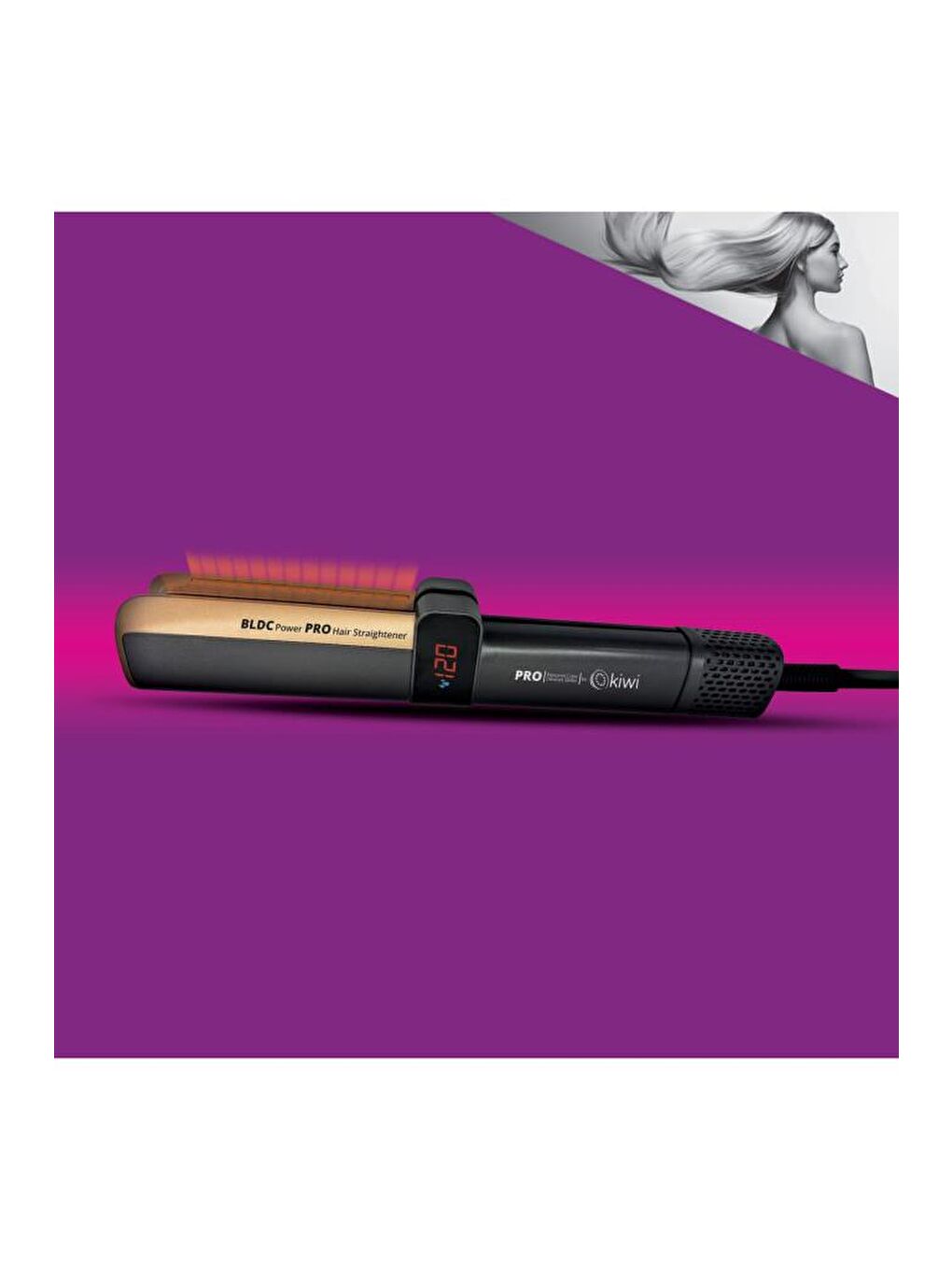 Khs-2081 Nemli ve Kuru Fonksiyonlu Dijital Göstergeli BLDC Motor Fön Çekme ve Saç Düzleştirici